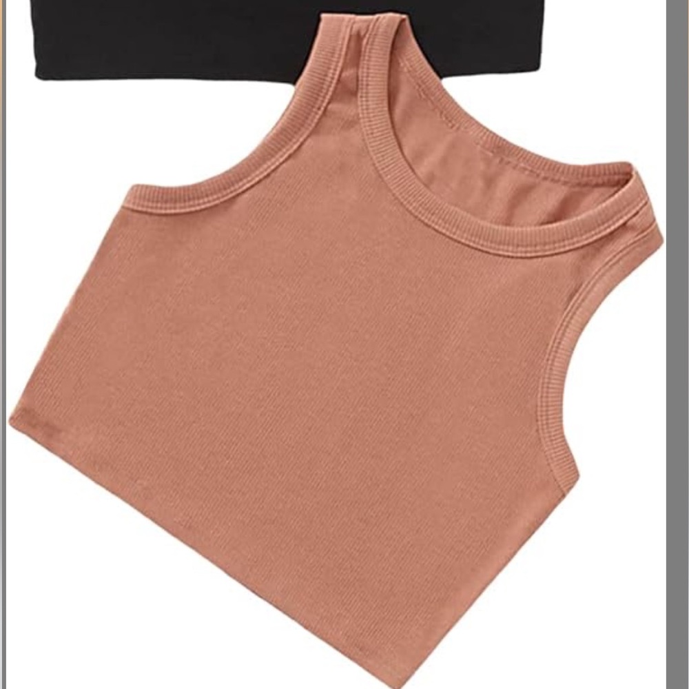 Milumia Girl's Ribbed Knit Sleeveless Round Neck Casual Crop Tank Top 9yr